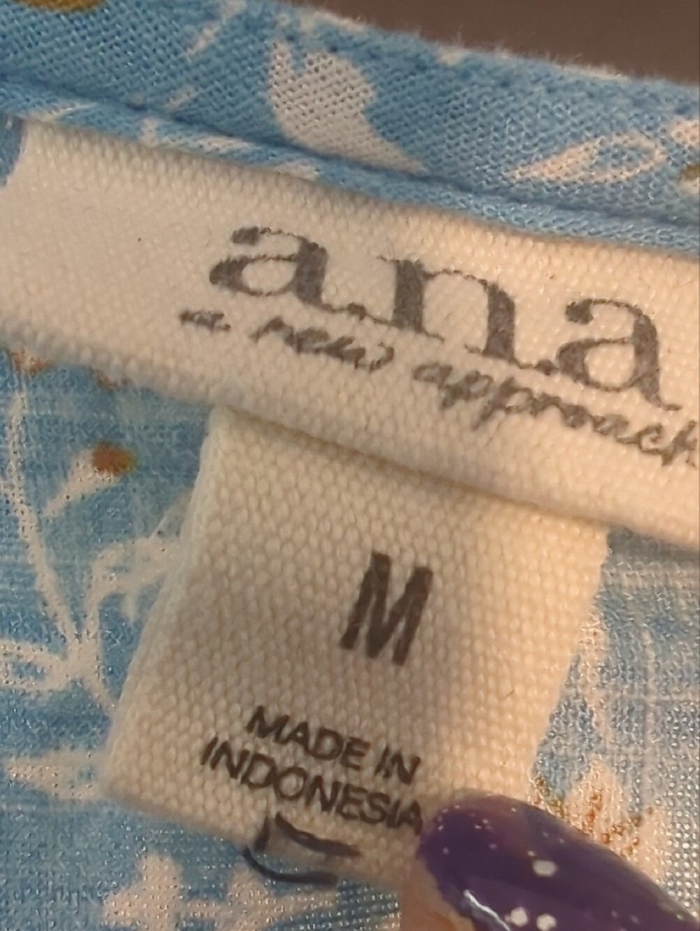 Anna Light Blue Floral V-Neck Blouse with Mustard Accents - Picture 3 of 7